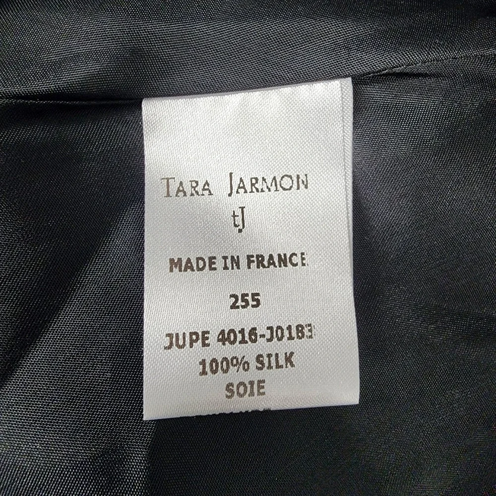 Tara Jarmon Navy Blue 100% Silk Polka‎ Dot Pleated Mini Skirt Made In France 36